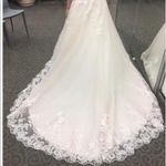 David's Bridal BEADED LACE AND TULLE BALL GOWN WEDDING DRESS 0P Photo 6