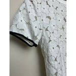 Sandro  Paris White Lace Short Sleeve Top with Black Silk Piping Sz. 1 (US S/4) Photo 1