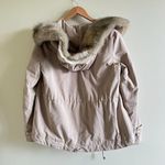 Mango SUIT BEIGE HOODED FULL ZIP UP JACKET FAUX FUR LINED WOMENS SIZE S Photo 6