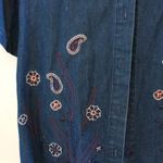 Allison Daley FINAL MARKDOWN  embroidered denim blouse large Photo 1