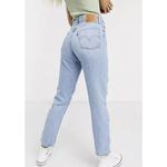 Levi's 501 Jeans Patch Knee Button Fly Distressed Hi-Rise Light Wash Denim Sz 24 Photo 1