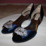 Badgley Mischka  Blue Kitten Heel Evening Pumps Sz 7.5 Photo 1