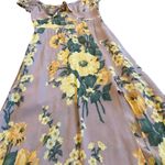 Reformation  Cordelia Floral Print Dress Midi Length Slit Off-Shoulder Size 0 Photo 4