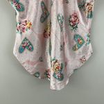 Vintage Y2K 90’s Pink Floral Hearts V Neck Sweetheart Valentines Day Satin Top Photo 7