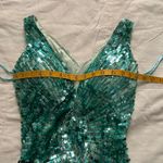 Y2K Green sequin beaded maxi mermaid prom dress size 2 Photo 7