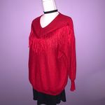 Crazy Train Red Fringe Sweater Photo 5