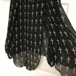 Love Culture  Sheer Crosses Top Black Medium Photo 4