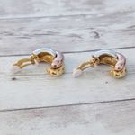 Vintage Joan Rivers Clip On Earrings Tri Color Very Large Chunky Hoops Statement Photo 9