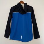 ASICS unisex blue black rain full zip hoodie jacket size S Photo 12