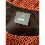 Maeve  Orange Black Geo A-Line Mini Pullover Dress Cap Sleeve Knit M Photo 4