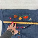 60s Handmade Embroidered Daisy Chain Mushy Mod MCM Selvedge Denim Shirt Jacket Blue Size M Photo 7