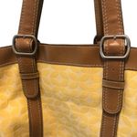 Fossil  Marley Double Handle Shoulder Bag Shopper Yellow Canvas Leather 14X11 Photo 13