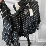 Anthropologie New  New Moon River Wrap Around Pin Striped Skirt - Size Large Photo 7