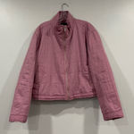 Sam Edelman Denim Look Quilt Jacket Dusty Rose Large L Photo 0