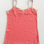 American Dream VTG Y2K Babydoll Tank Top Sz L Cami Lace Trim Barbie Pink Preppy Photo 0