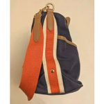 EUC Market By Monica Coated Canvas Bucket Crossbody Bag Purse Preppy Utility Blue Photo 5