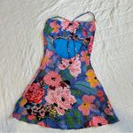 Princess Polly Greta Floral Mini Dress Satin Patchwork 2 XS Photo 2