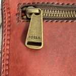 Fossil  Brown Leather Crossbody Bag Key Charm Turnlock Vintage Flap Purse Photo 12