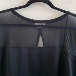 Helmut Lang  Black Sheer Panel Asymmetrical Open Back Blouse Size Medium Photo 1