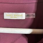 Ramy Brook  Bordeaux Red Belted Long Sleeve Satin Shirt Dress Photo 2