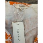 Women's Floral Orange Knee Length Dress‎ Size XS V Photo 1