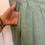 Lane Bryant Plus 26 Green Linen Blend Wide Leg Crop Pants Resort Style Photo 2