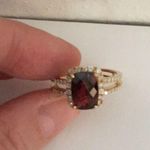 Womens Stunning Vintage 14KT YELLOW GOLD 2.48ct RUBELLITE& DIAMOND RING Size 9 Red Photo 10