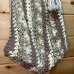 Handmade Crochet Knitting Circle Wooden Handle Purse Tote Brown Photo 2