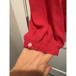 J Crew Top Womens L Hot Pink V Neck Tunic Balloon Sleeve Blouse Long Sleeve Boho Size L Photo 1