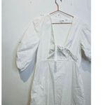 RHODE White 100% Cotton Cutout Front Tie Puffed Sleeves Greer Midi Dress Size 14 Photo 5