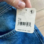 Free People NWT  We The Free Maggie Mid Rise Straight In Sequoia Blue Sz 25 Photo 5