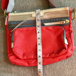 Fossil Vintage purse red / orange with grey periwinkle and tan adjustable strap Photo 9