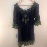 Mango NWT URBAN Western Black Embroidered Off Shoulder Babydoll Dress Mini M Photo 7