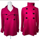 Steve Madden Wool Blend Fushia Pink Peacoat Coat Size Medium Photo 1