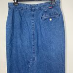 Tommy Hilfiger Jean Skirt Straight Sz 10 Snap Front Midi Length Photo 3
