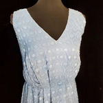 Torrid  Blue Textured Dot Chiffon V-Neck Dress Photo 5