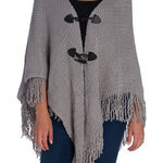 David and Young Toggle Closure Poncho Cape Shawl Heather Gray Size undefined Photo 0