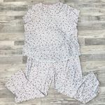Laura Ashley Grey Floral Ribbed Pajama Set Short Sleeve Top, Pants P39 Photo 0