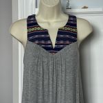 Pinkblush Sz S Cute Casual Sleeveless Dress Gray W Denim Type Trim Photo 2