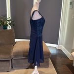 Women’s Navy Tea Length Formal Wedding Dress with Matching Jacket Size 12 NWOT Blue Photo 5