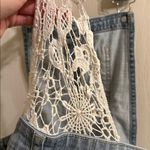 Sneak Peek Crochet Back Denim Overalls Blue Photo 4