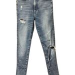 Denim Forum The Lola High Rise Skinny Medium Wash Distressed Jeans size 26 Blue Photo 0