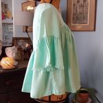 Crown & Ivy Mint Blue-Green Babydoll Pleated Bell Sleeve Blouse Photo 5