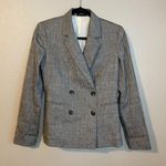 Theory LINEN Blend Women DBL Breasted Blazer Sharkskin 10403101 Sz 4 Career Work Photo 0