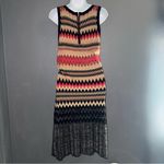 Boston Proper  Vintage Knit Knee Length Beige Black Dress Womens Large Photo 3