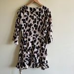 Pretty Little Thing ASOS Sheath Dress with v neck Ruffle trim Leopard print Photo 6
