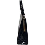 Vintage Aetna Black Patent Leather Box Purse 1960s Structured Frame Handbag Photo 7