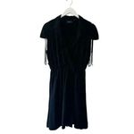Anthropologie  Maeve Carlotta Ruched Shirt Minimalist Dress Black SZ XS #2257 Photo 2