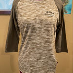 Indian Motorcycle Khaki Tee 3/4 Sleeve Shirt Small Brown Photo 0