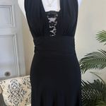 Y2k gems Vintage Y2K Asymmetrical Hi Lo Black Halter Cocktail Dress S Photo 0
